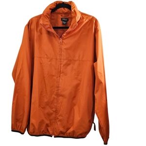 IZOD XFG Mens Burnt Orange Full Zip Windbreaker Hooded Jacket size medium